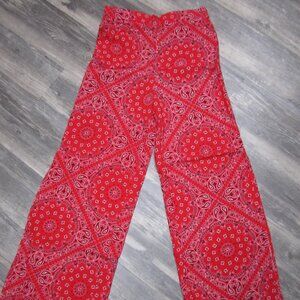 Red Paisley Forever 21 Western Slit Pants